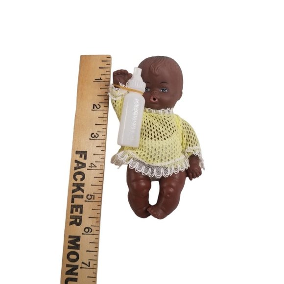 Vintage Doll Lovables in Packaging Hong Kong Vinyl African American with Bottle - Picture 8 of 12